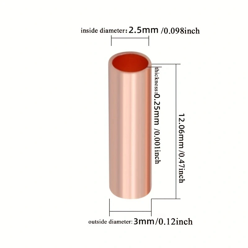 100Pcs Copper Ring Terminal Wire Crimp Connector Bare Cable Battery Terminals Soldered Connectors