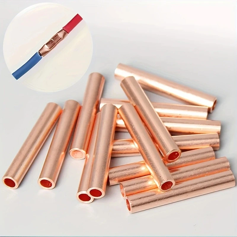 100Pcs Copper Ring Terminal Wire Crimp Connector Bare Cable Battery Terminals Soldered Connectors