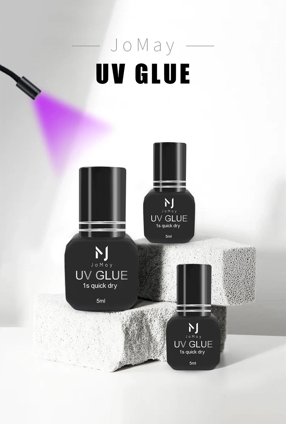 UV Eyelash Glue Makeup Tools Water Proof Quick Dry in 1 Second Eyelash Extension Supplies Colorless Tasteless Eyelash Glue