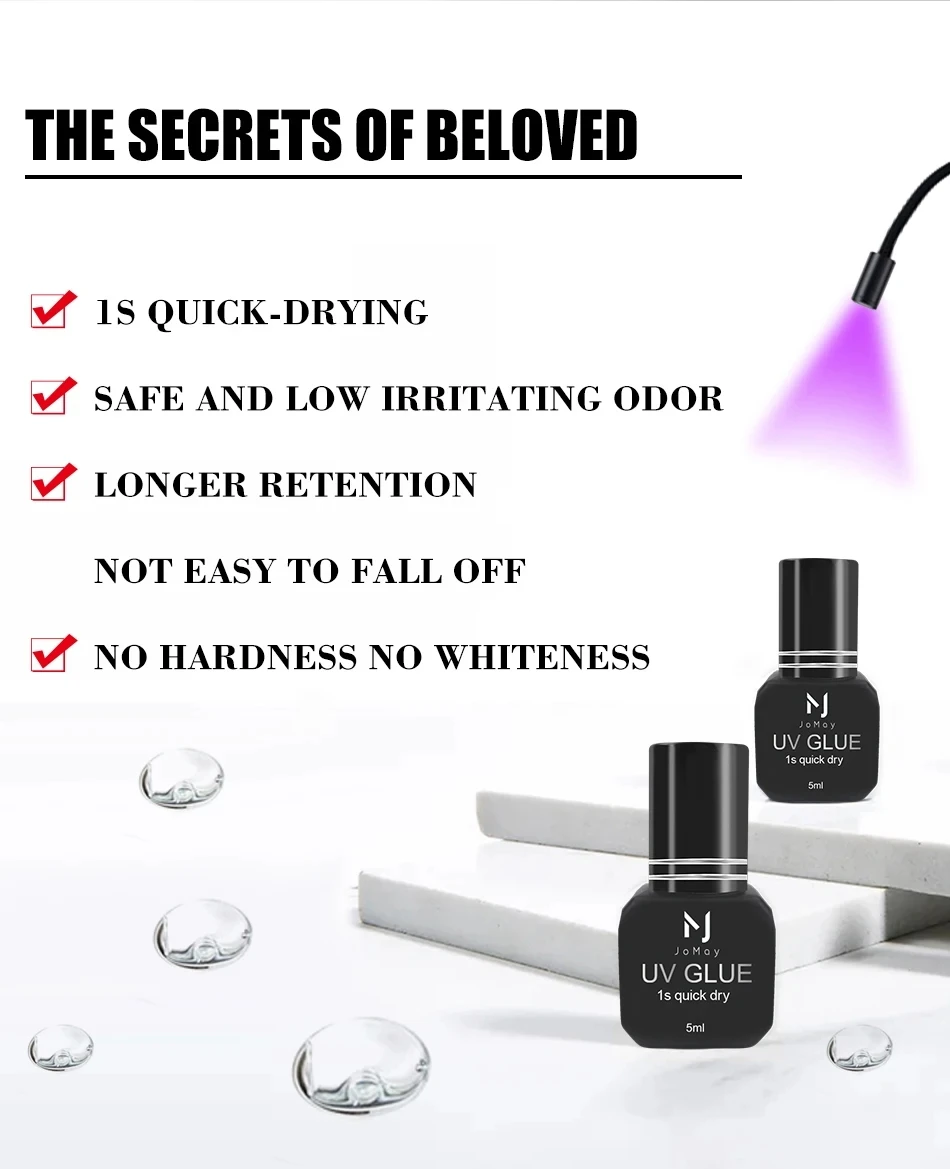 UV Eyelash Glue Makeup Tools Water Proof Quick Dry in 1 Second Eyelash Extension Supplies Colorless Tasteless Eyelash Glue