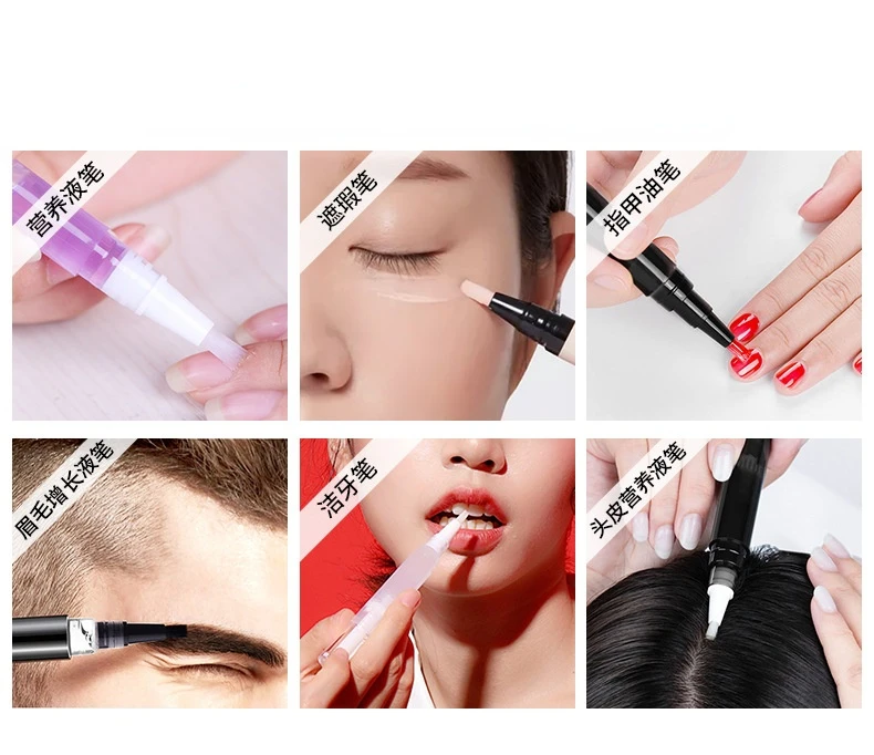 1/2/3/5pcs Transparent Twist Nail Twist Pens Empty Transparent Nail Oil Pen with Brush Cosmetic Container Pen Lip Gloss Tubes