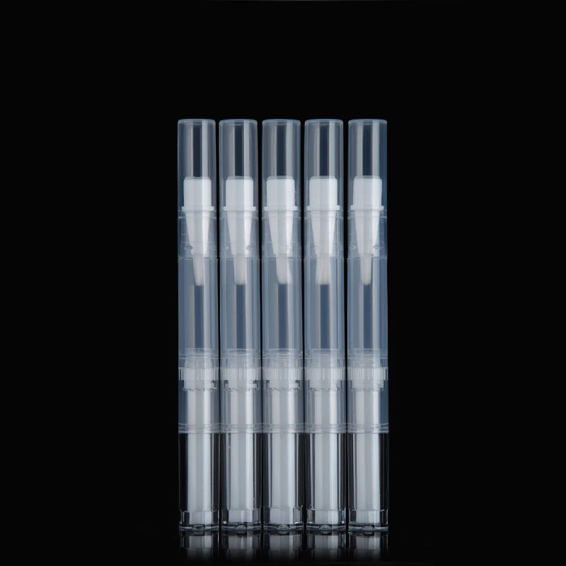 1/2/3/5pcs Transparent Twist Nail Twist Pens Empty Transparent Nail Oil Pen with Brush Cosmetic Container Pen Lip Gloss Tubes