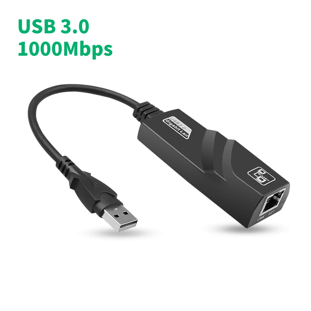 1000Mbps USB3.0 To Rj45 Network Card Lan Ethernet Adapter 10/100/1000Mbps Network Card for PC Macbook Laptop