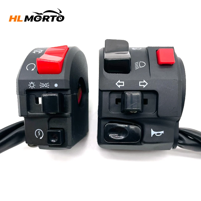 22mm Motorcycle Switches Motorbike Horn Button Turn Signal Electric Fog Lamp Light Start Handlebar Controller Switch Universal