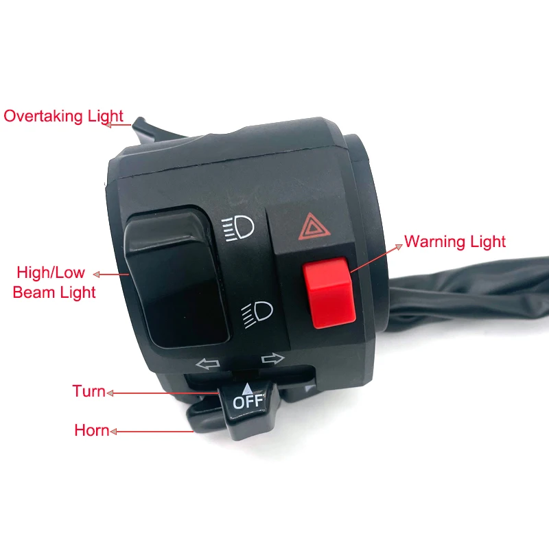 22mm Motorcycle Switches Motorbike Horn Button Turn Signal Electric Fog Lamp Light Start Handlebar Controller Switch Universal