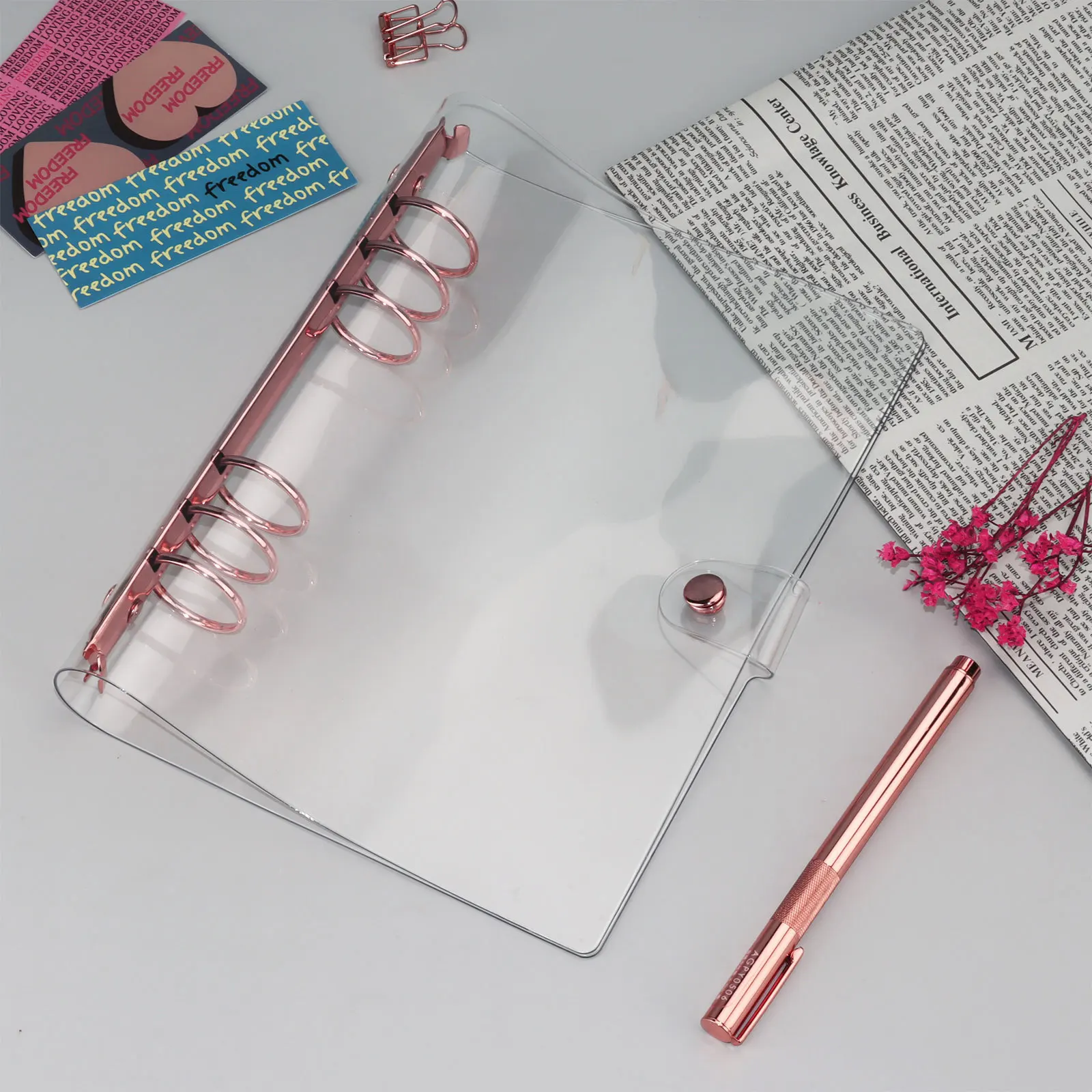 A7 A6 A5 Transparent Loose Leaf Binder Notebook Inner Core Cover Note Book Journal Planner Office Stationery Supplies