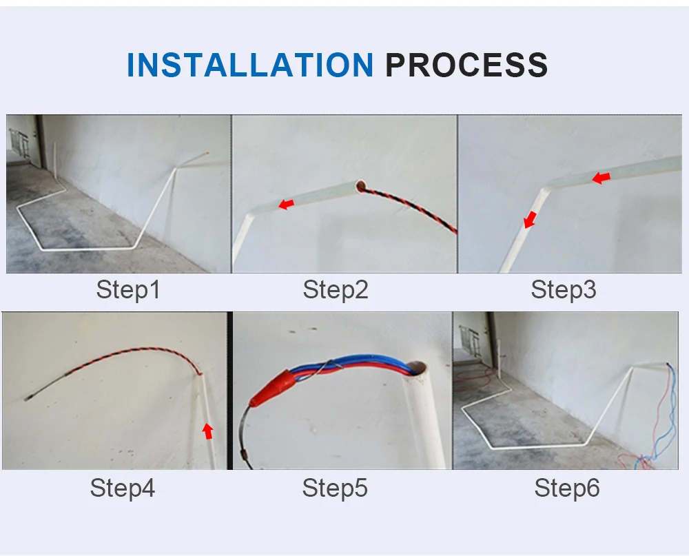 3mm 5-50M Fiberglass Fish Tape Cable Puller Electrician Wire Threading Aid Tool Conduit Through Wall Electrical Cable Guide