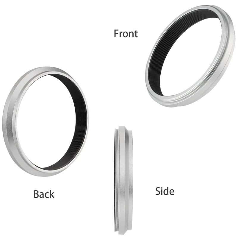 Haoge Lens Filter Adapter Ring for Fujifilm X100VI X100V 49mm UV CPL ND AR-X100 Silver