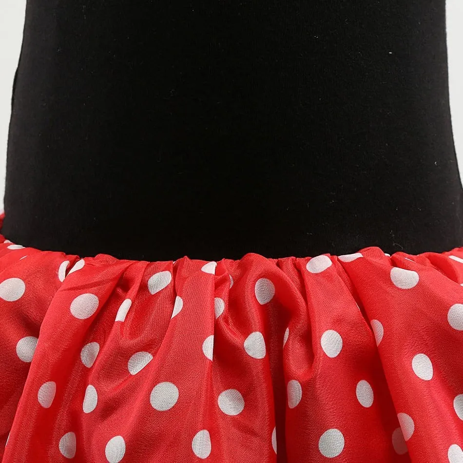 Little Girl Dresses Kids Summer Red Dot Mouse Costume Baby Birthday Party Clothes Children Princess Christmas Disguise Headwear