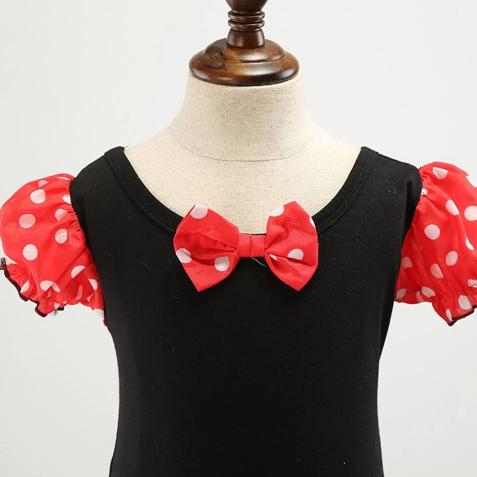 Little Girl Dresses Kids Summer Red Dot Mouse Costume Baby Birthday Party Clothes Children Princess Christmas Disguise Headwear