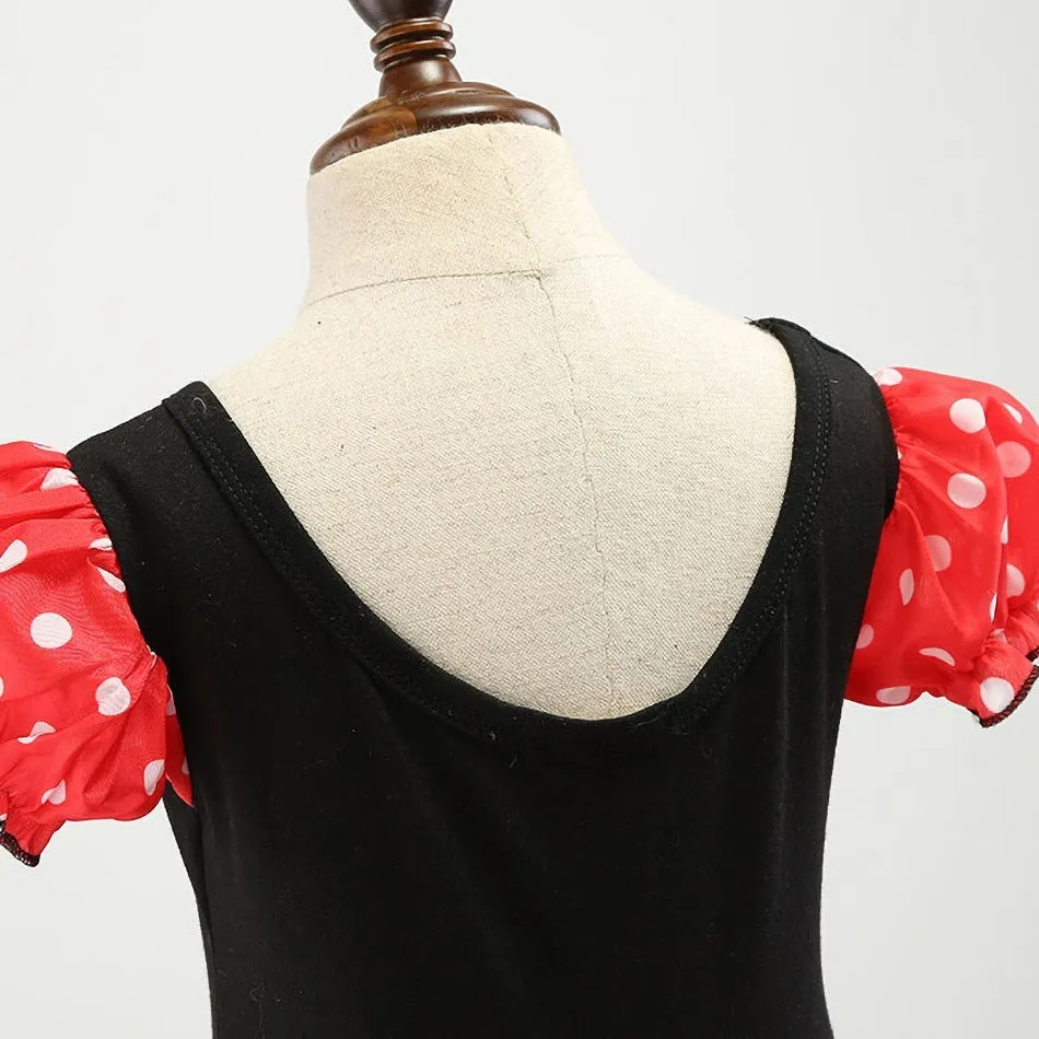 Little Girl Dresses Kids Summer Red Dot Mouse Costume Baby Birthday Party Clothes Children Princess Christmas Disguise Headwear