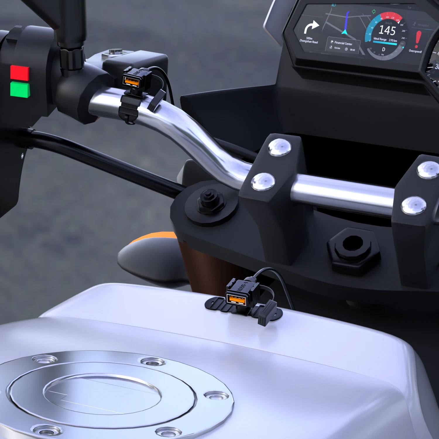 Waterproof Motorcycle 18W Single USB Fast Charger SAE To USB Charger 12-24V QC3.0 Quick Charge 3.0 Built-in Smart Chip