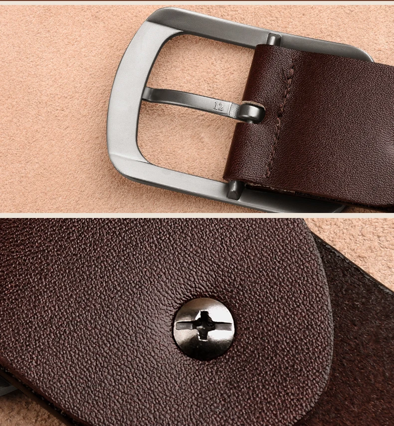 CEXIKA Real Cow Genuine Leather Belt Men Plus Size 120 130 140 150 160 170cm Cowboy Cowskin Pin Buckle Waist Belts for Jeans
