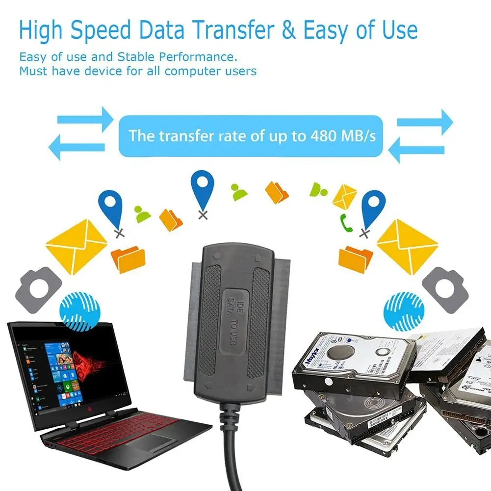 USB 2.0 to IDE SATA S-ATA 2.5 3.5 HD HDD Hard Drive Adapter Converter