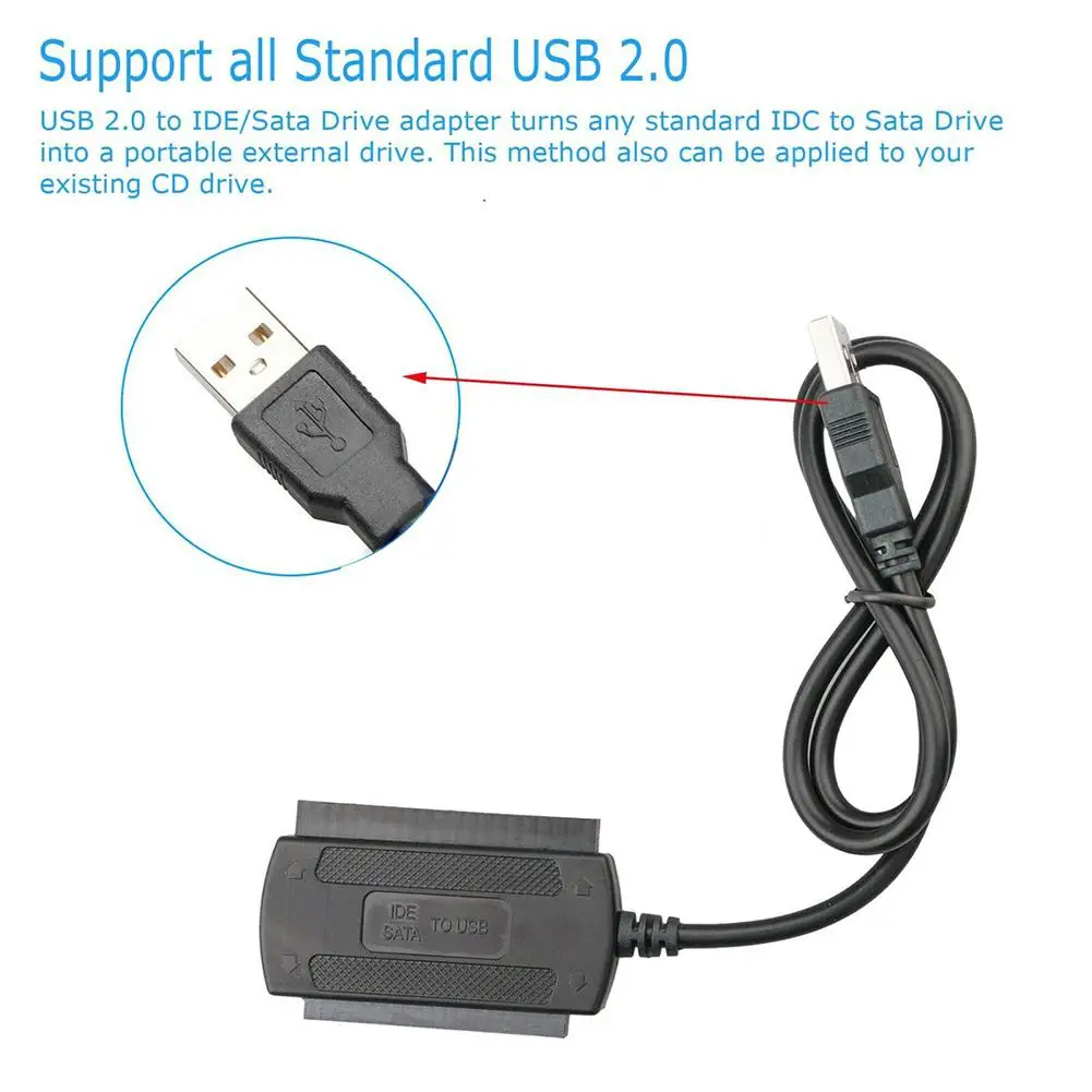 USB 2.0 to IDE SATA S-ATA 2.5 3.5 HD HDD Hard Drive Adapter Converter