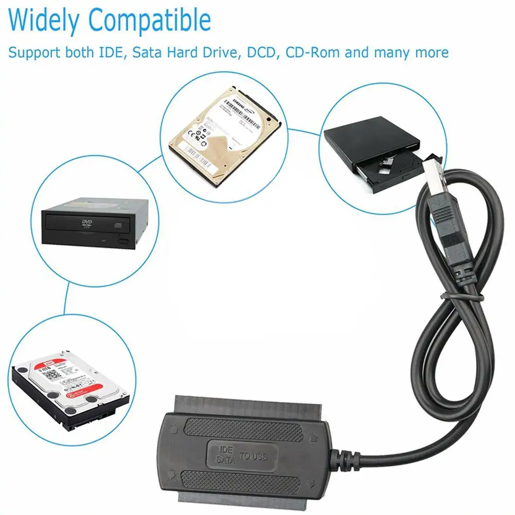 USB 2.0 to IDE SATA S-ATA 2.5 3.5 HD HDD Hard Drive Adapter Converter