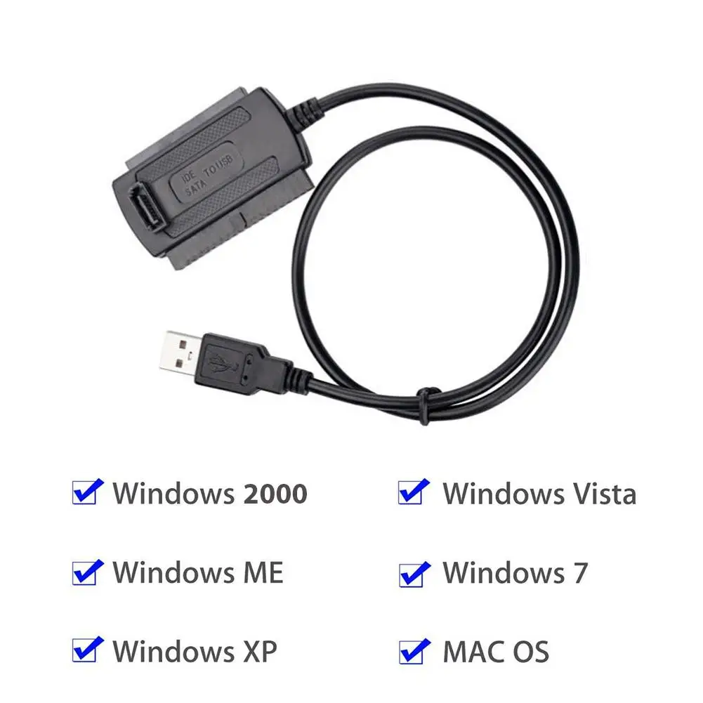 USB 2.0 to IDE SATA S-ATA 2.5 3.5 HD HDD Hard Drive Adapter Converter