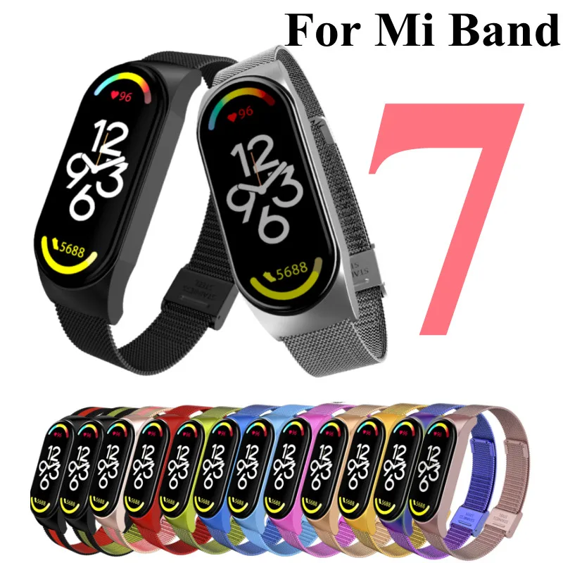 Strap For Xiaomi Mi Band 7 3 4 5 6 Wrist Metal Bracelet Screwless Stainless Steel MIband for Mi Band 7 6 4 3 5 Strap Wristbands