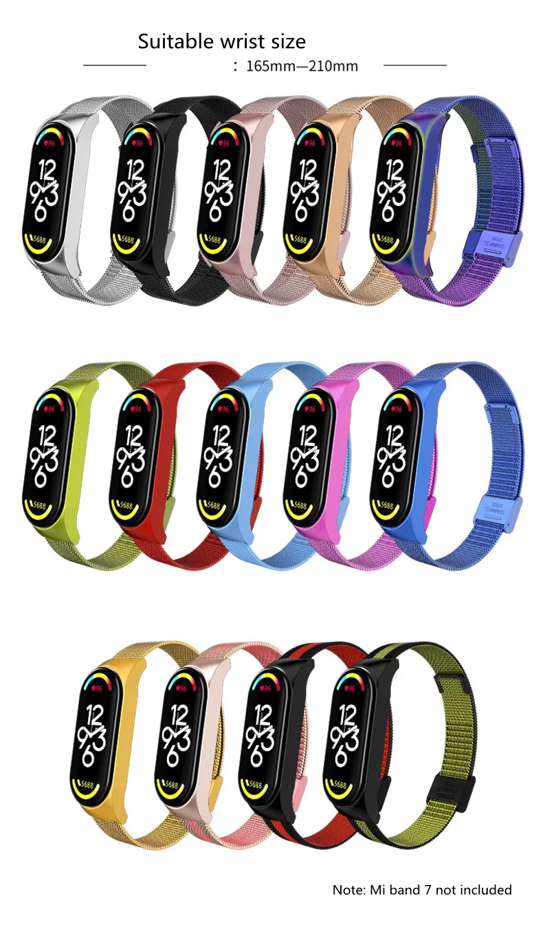 Strap For Xiaomi Mi Band 7 3 4 5 6 Wrist Metal Bracelet Screwless Stainless Steel MIband for Mi Band 7 6 4 3 5 Strap Wristbands