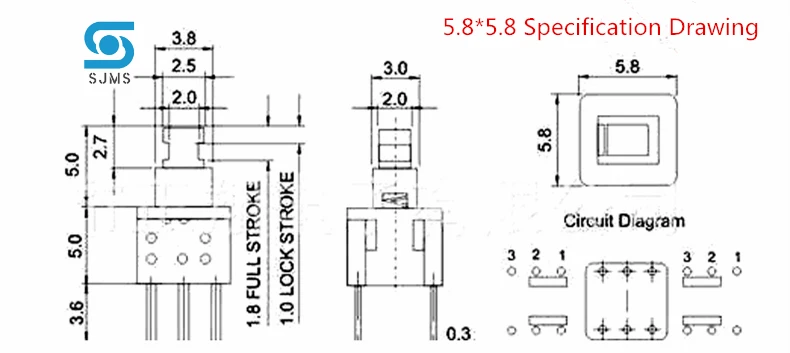 10PCS Tactile Push Button Switch Self Locking 5.8*5.8MM 7*7MM 8*8MM 8.5*8.5MM Reset Micro Switch + (10PCS A16 Tact Cap)
