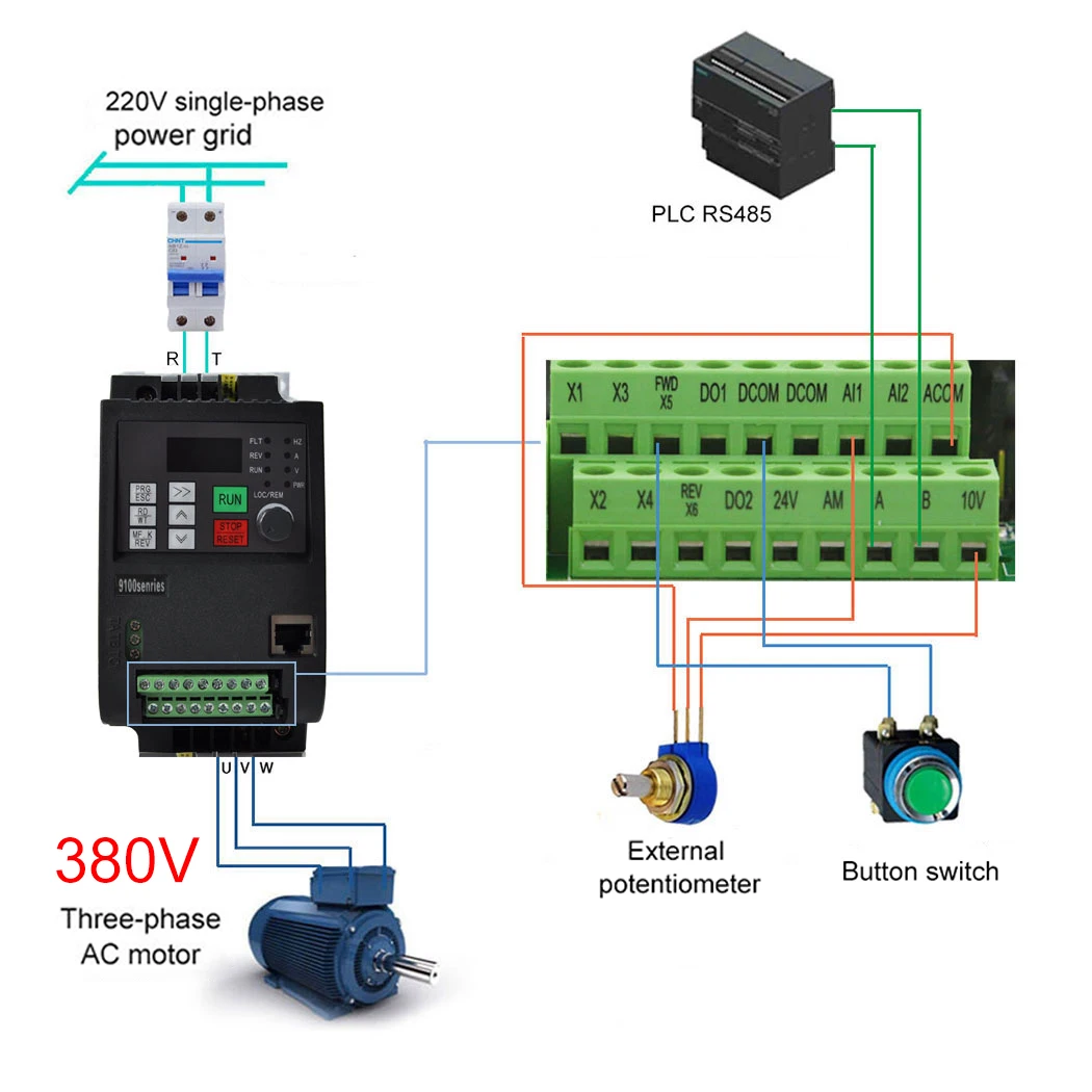 4KW-11KW Inverter 220V to 3 Phase 380V VFD Variable Frequency Drive VFD Inverter 400Hz VFD Inverter Frequency Inverter