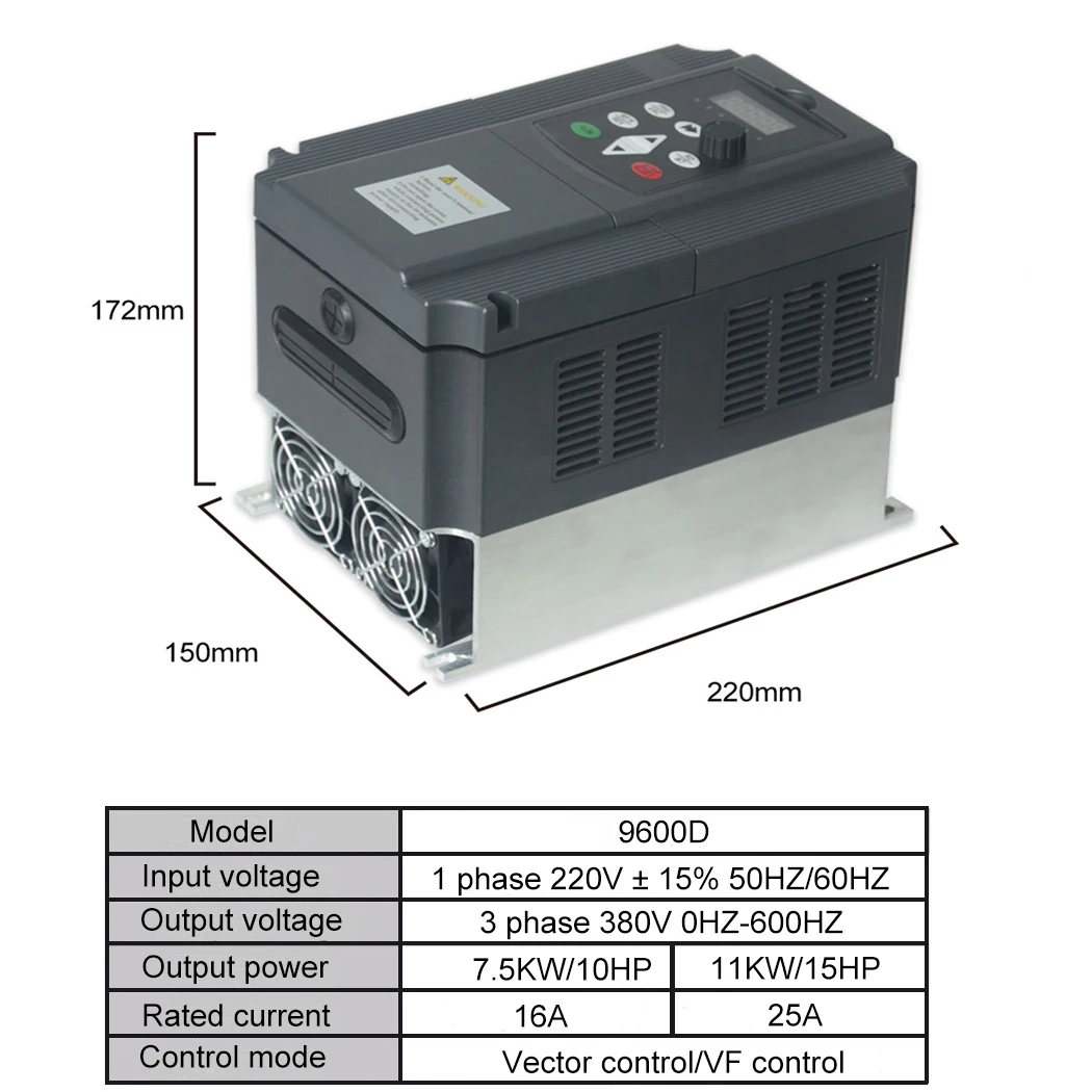 4KW-11KW Inverter 220V to 3 Phase 380V VFD Variable Frequency Drive VFD Inverter 400Hz VFD Inverter Frequency Inverter