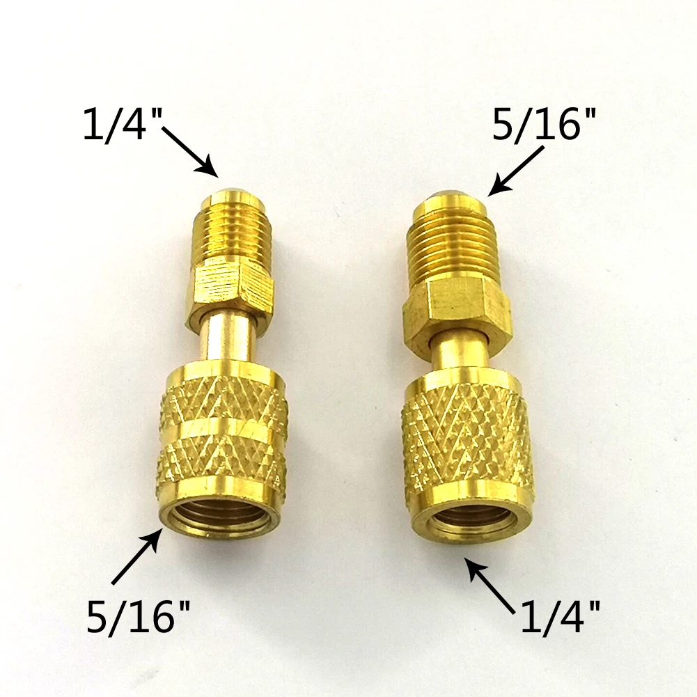 R410a Refrigeration Charging Adapter 5/16 SAE F Quick Couplers To 1/4 SAE M Flare 5/16 SAE M To 1/4 SAE For Air Conditioner