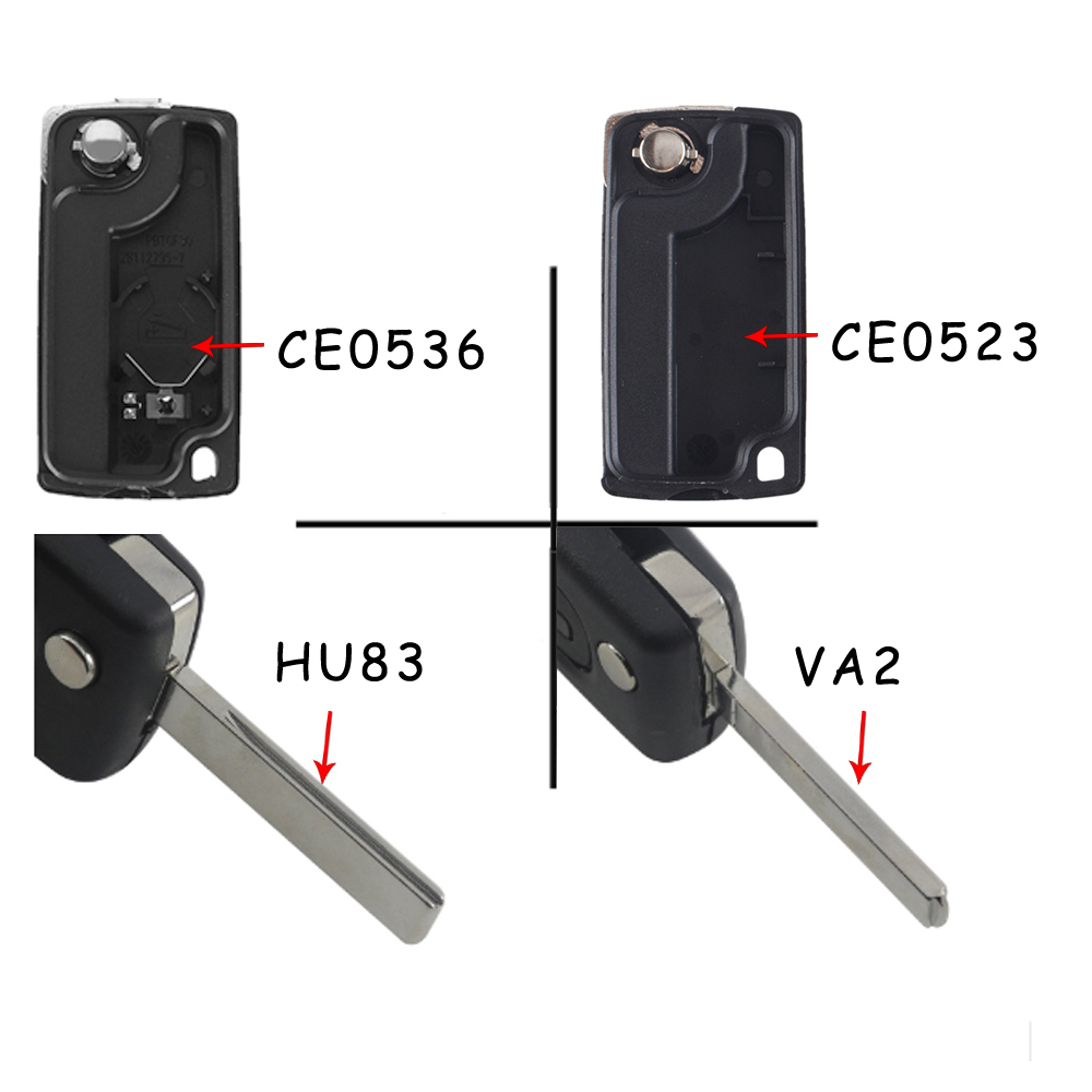 KEYYOU Replacement Car Key Shell Flip For Fiat Scudo Ulysse Fit Lancia Phedra HU83/VA2 Blade CE0523 CE0536 2/3/4 Button Fob Case
