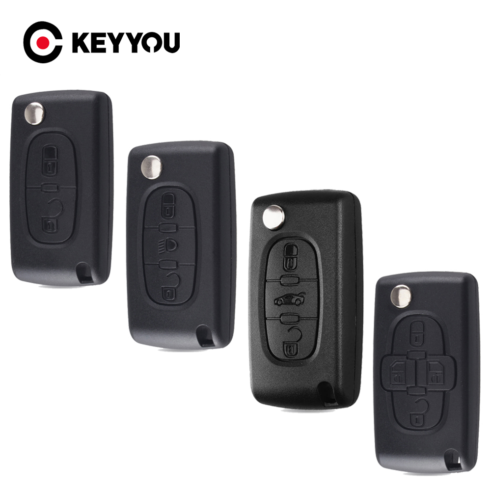 KEYYOU Replacement Car Key Shell Flip For Fiat Scudo Ulysse Fit Lancia Phedra HU83/VA2 Blade CE0523 CE0536 2/3/4 Button Fob Case