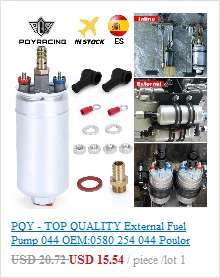 PQY - TOP QUALITY External Fuel Pump 044 OEM:0580 254 044 Poulor 300lph Come With PQY Pack PQY-FPB044