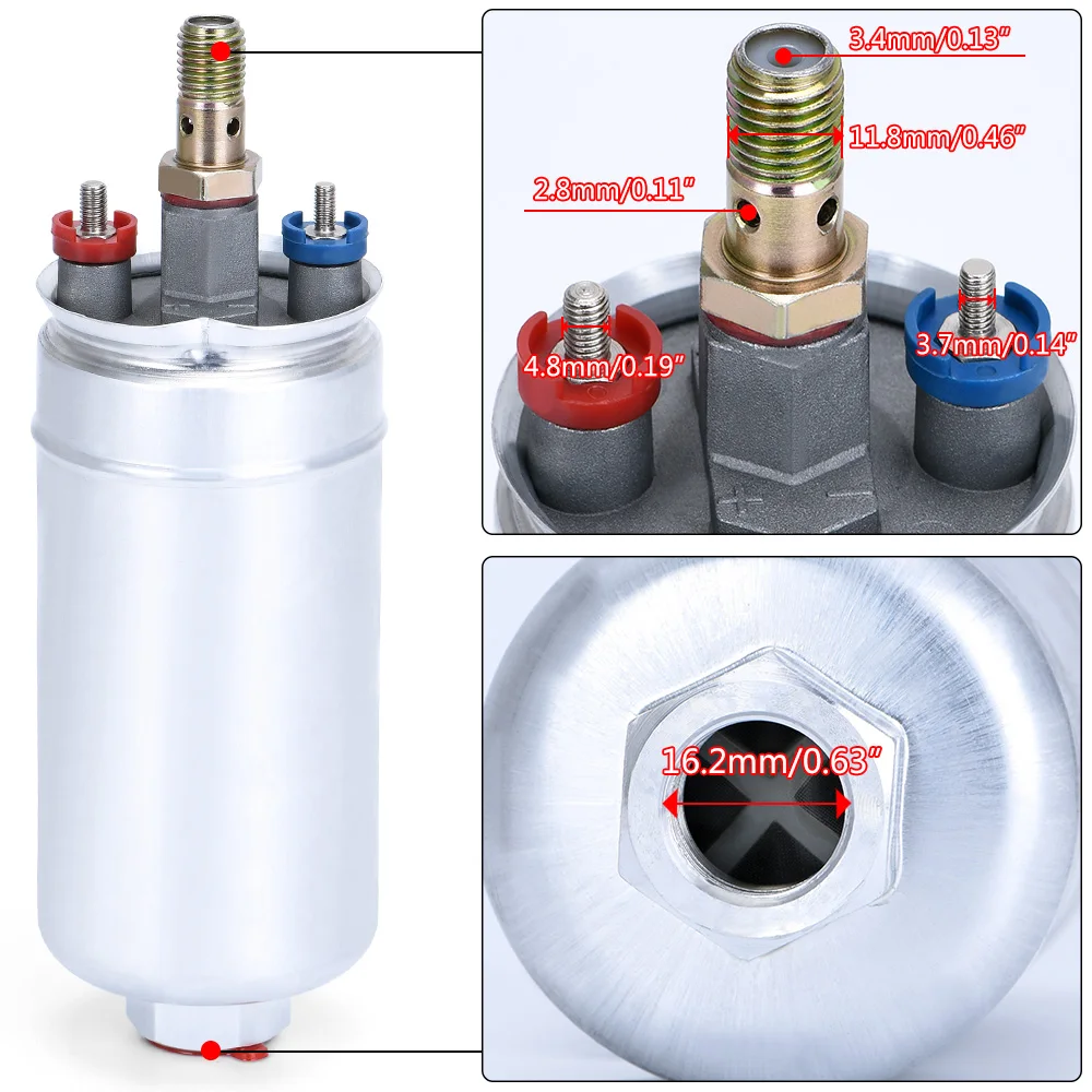 PQY - TOP QUALITY External Fuel Pump 044 OEM:0580 254 044 Poulor 300lph Come With PQY Pack PQY-FPB044
