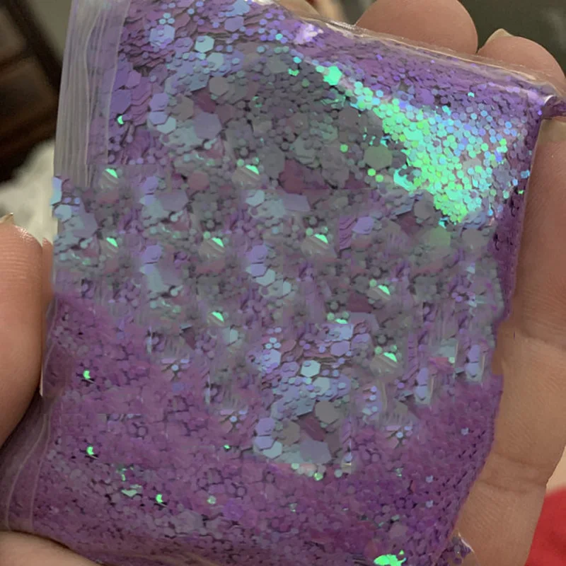 50G Chameleon Glitter Hexagon Paillette Nail Sequins Flakes Mixed Color Shift Glitter Nail Art Flake Manicure Chunky Glitter #M9