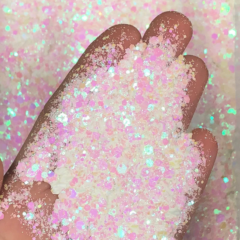 50G Chameleon Glitter Hexagon Paillette Nail Sequins Flakes Mixed Color Shift Glitter Nail Art Flake Manicure Chunky Glitter #M9
