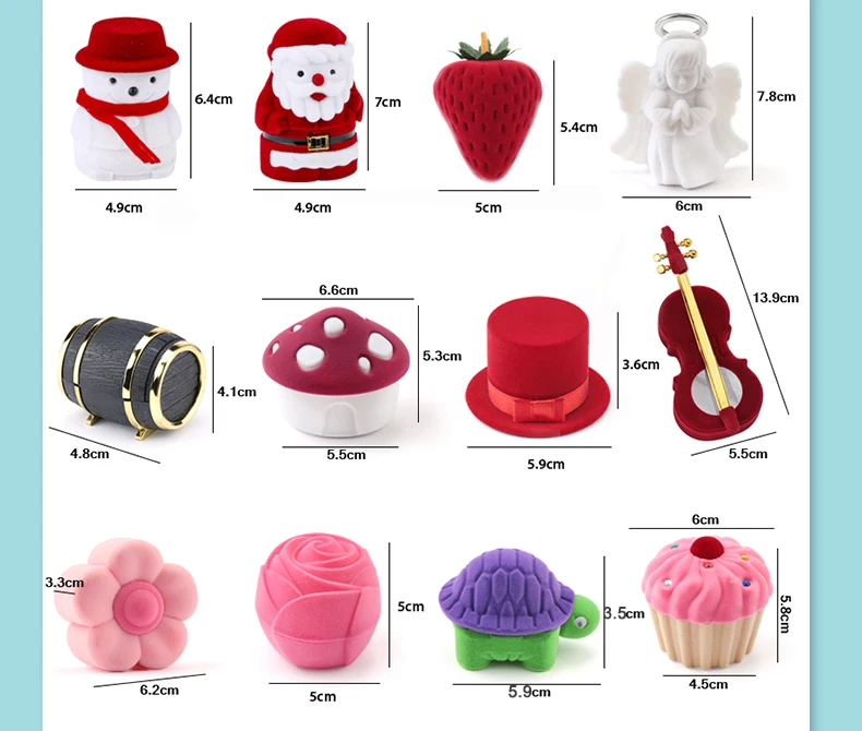 One Piece Velvet Jewelry Box Gift Box Container Wedding Ring Box Ring Case Earrings Holder For Jewelry Display & Gift Package