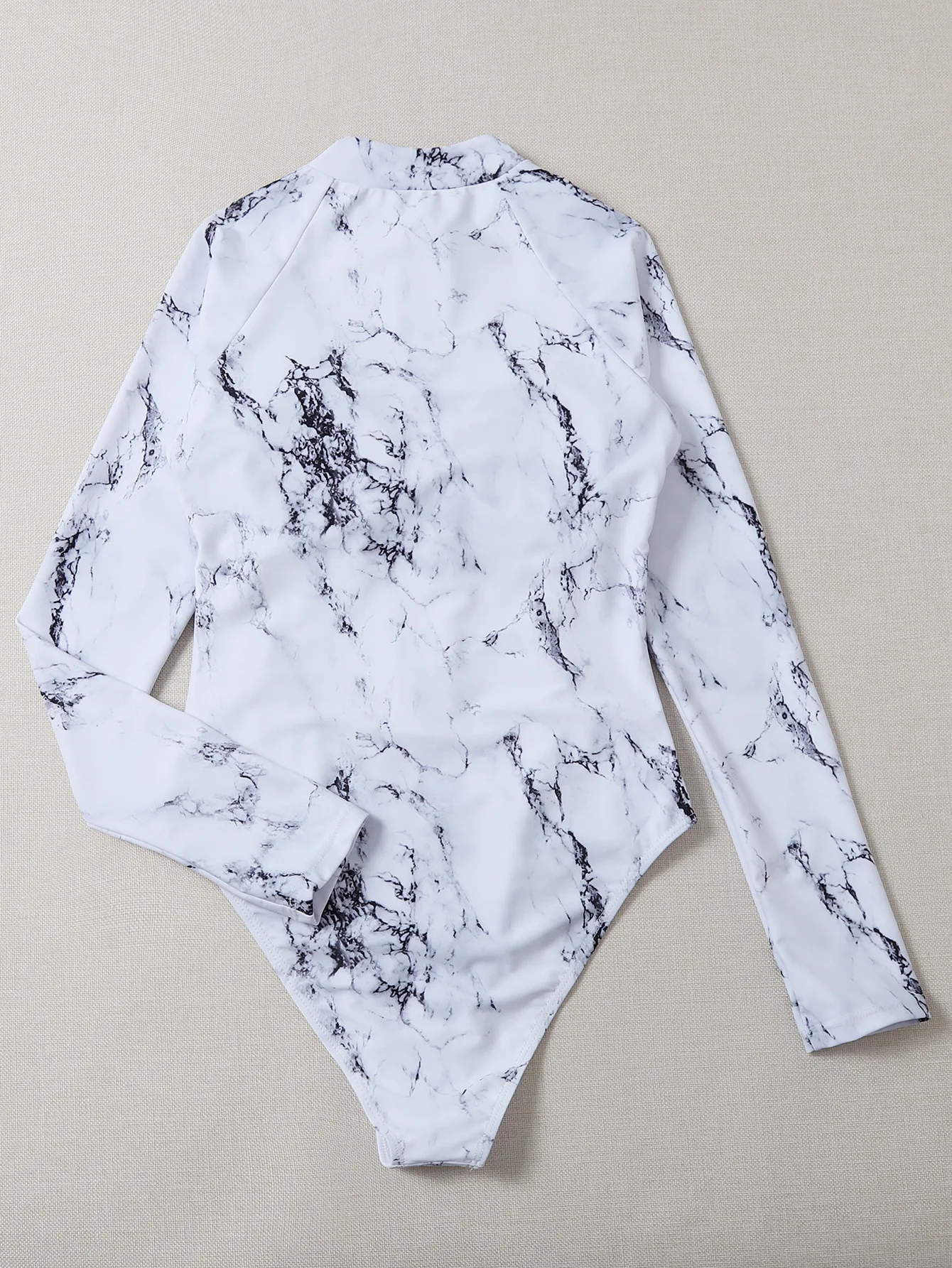 Summer Print Zipper One Piece Swimsuit Closed Long Sleeve Swimwear Sports Surfing Women's Swimming Bathing Suit Beach Bather