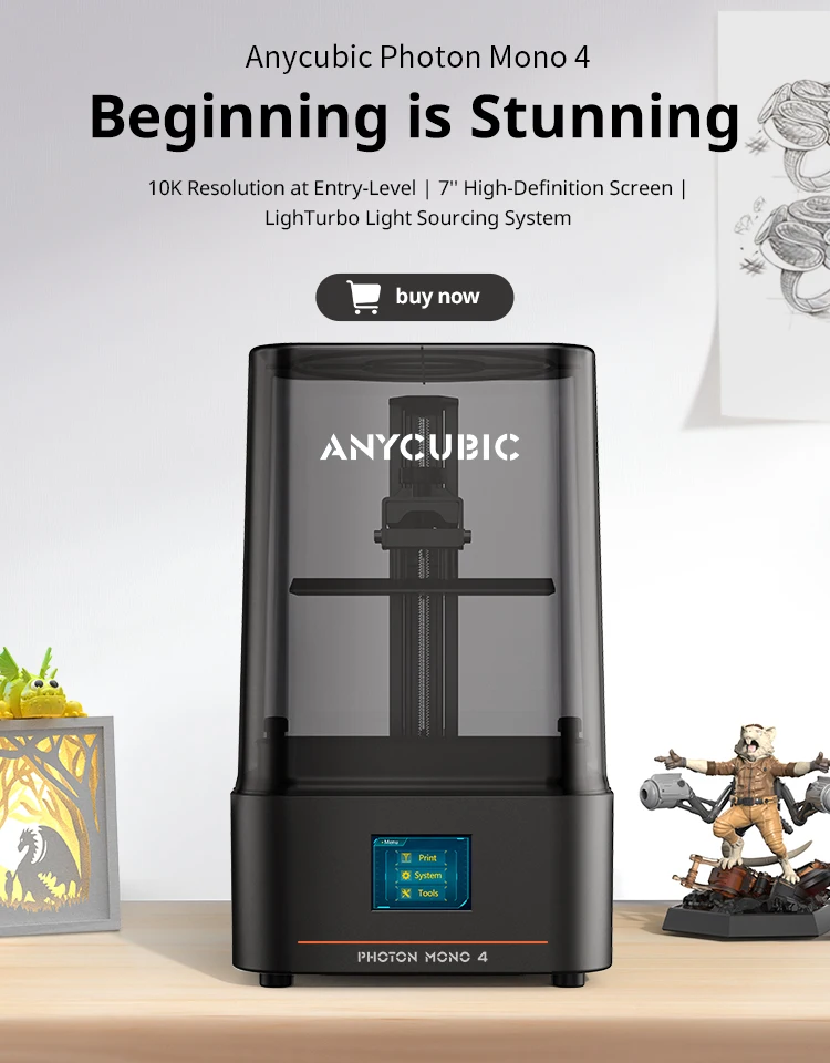 ANYCUBIC Wash & Cure 3 For Photon Mono 4 LCD SLA 3D Printer Models UV Rotary Curing Resin Cleaning Machine 2 in 1