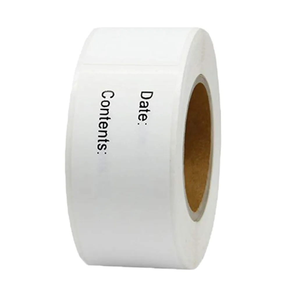 1 Roll Self-Adhesive Removable Freezer Refrigerator Food Storage Paper Sticker Labels White Date Stickers For Home Storage Tags