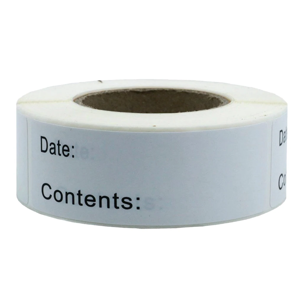1 Roll Self-Adhesive Removable Freezer Refrigerator Food Storage Paper Sticker Labels White Date Stickers For Home Storage Tags