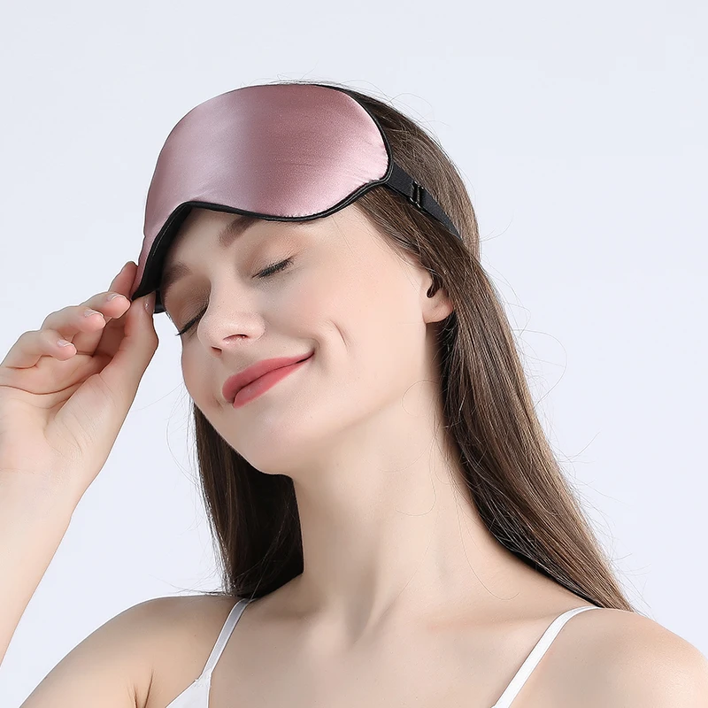 100% Real Mulberry Silk Sleep Mask Eye Covers for Sleeping Blindfold with Adjustable Strap Comfortable Super-Smooth