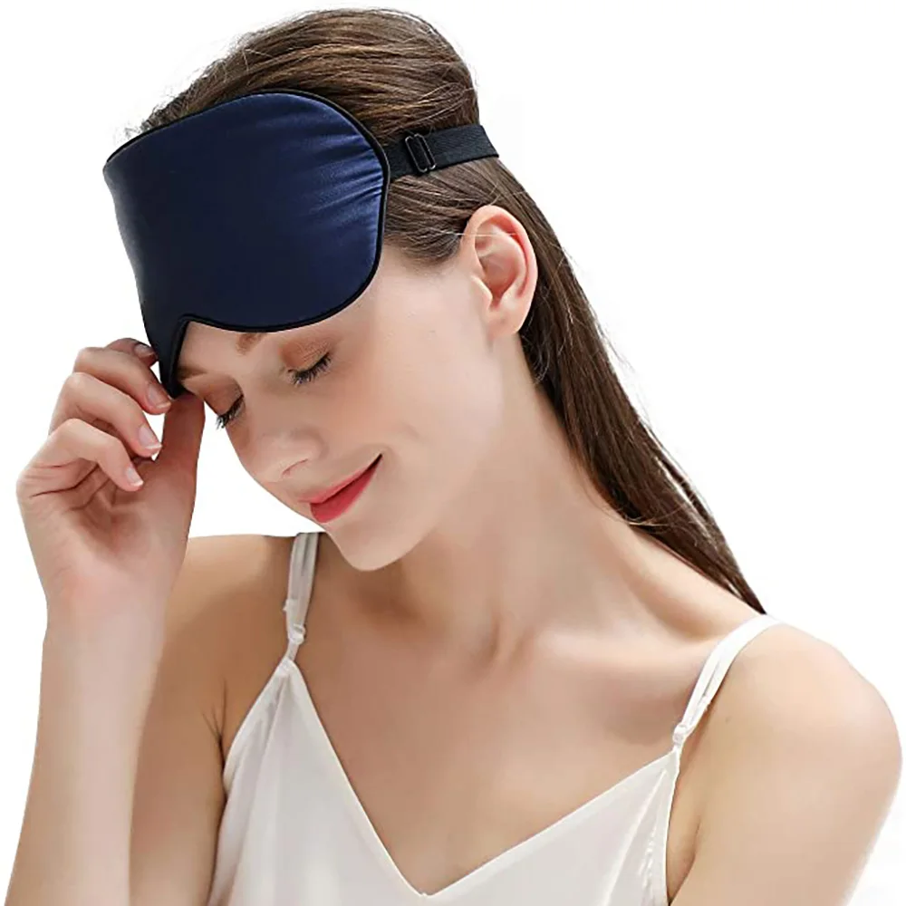 100% Real Mulberry Silk Sleep Mask Eye Covers for Sleeping Blindfold with Adjustable Strap Comfortable Super-Smooth