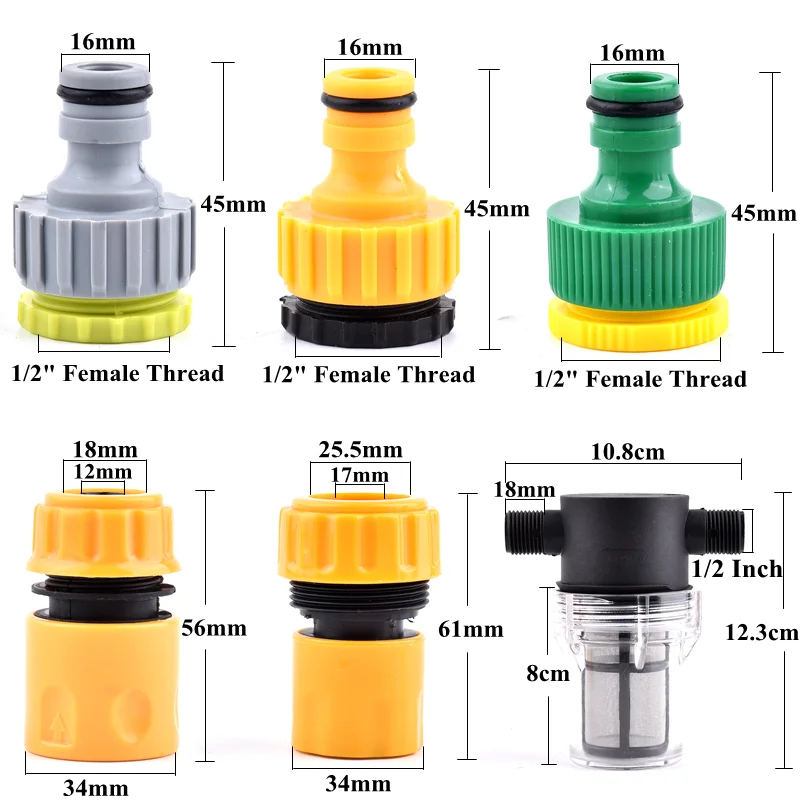 1/2 3/4 Inch Garden Watering Filter Agriculture Irrigation Hose Filter Water Pipe Quick Connector Car Washing Water Pump Filter