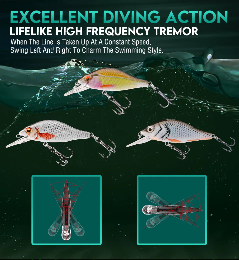 GOBASS 50/70/90mm Crankbait Fishing Lure Black Minnow Spinning Lures For Fishing Floating Wobbler For Pike Japan Artificial Bait