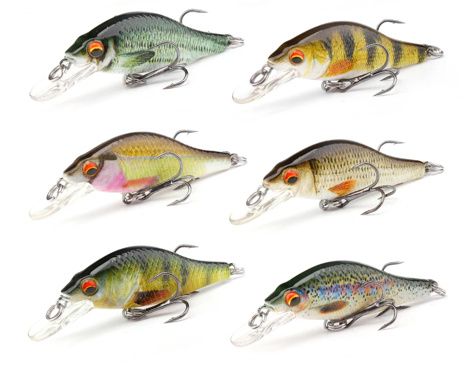 GOBASS 50/70/90mm Crankbait Fishing Lure Black Minnow Spinning Lures For Fishing Floating Wobbler For Pike Japan Artificial Bait