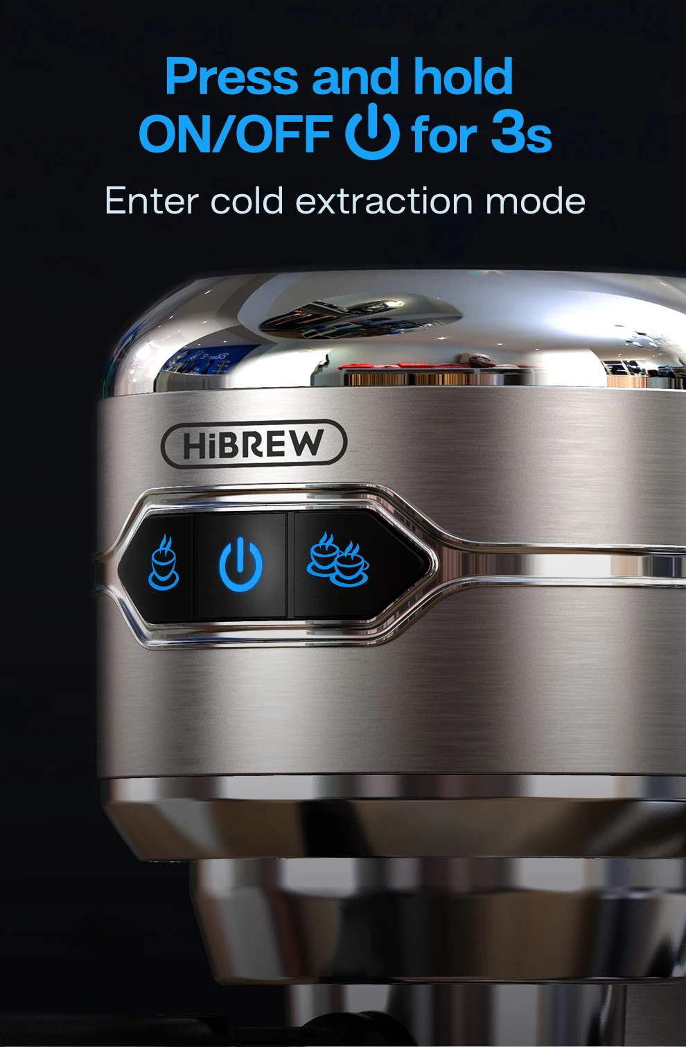 HiBREW Coffee Maker Cafetera 20 Bar Inox Semi Automatic Super Slim ESE POD& Powder Espresso Cappuccino Machine Hot Water H11