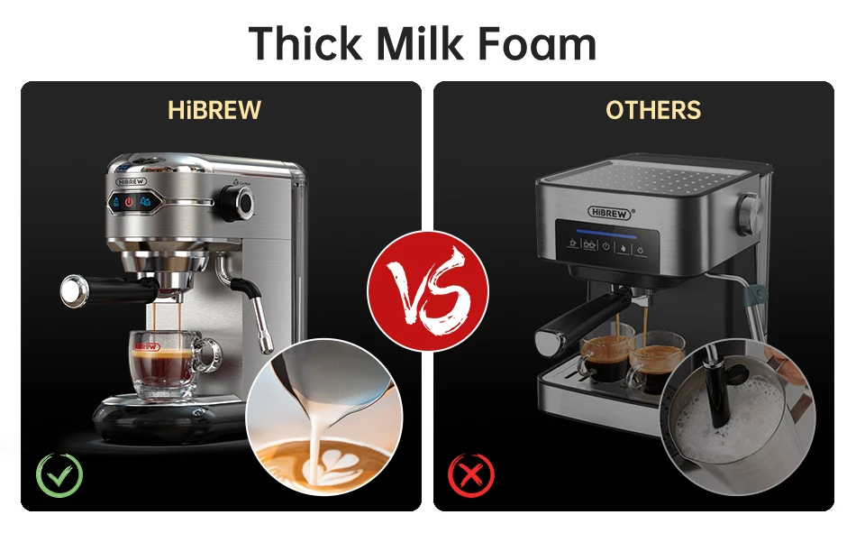 HiBREW Coffee Maker Cafetera 20 Bar Inox Semi Automatic Super Slim ESE POD& Powder Espresso Cappuccino Machine Hot Water H11