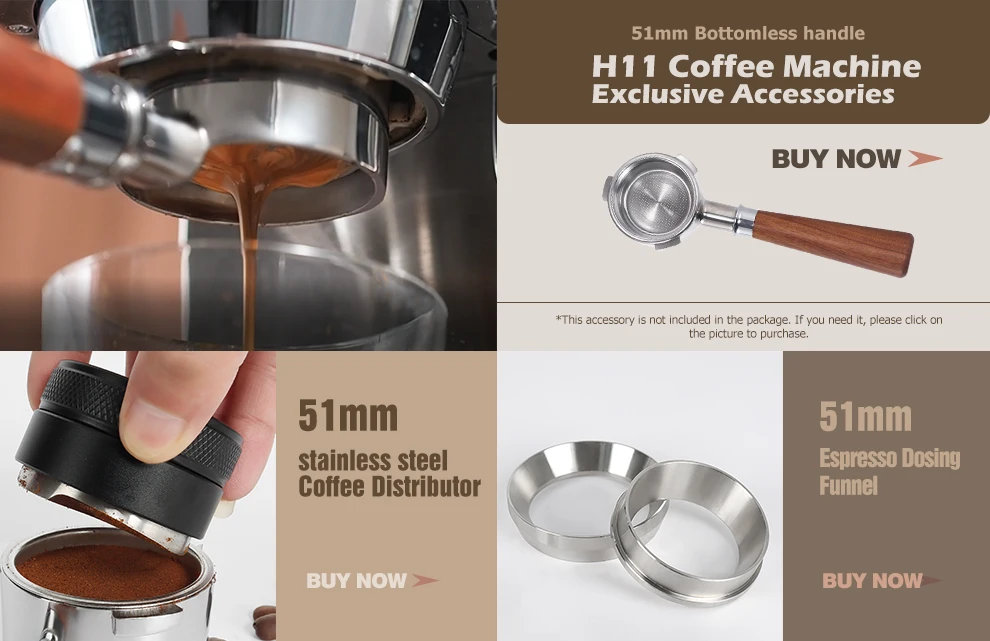 HiBREW Coffee Maker Cafetera 20 Bar Inox Semi Automatic Super Slim ESE POD& Powder Espresso Cappuccino Machine Hot Water H11