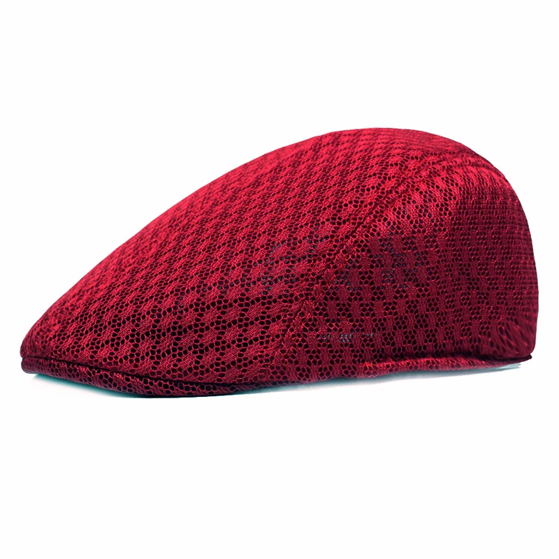 2026 New Summer Casual Beret Hat Unisex Mesh Flat Caps Newsboy Style Adjustable Fashion Breathable Summer Hat for Women Men Caps