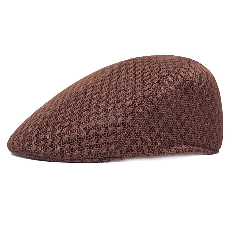 2026 New Summer Casual Beret Hat Unisex Mesh Flat Caps Newsboy Style Adjustable Fashion Breathable Summer Hat for Women Men Caps
