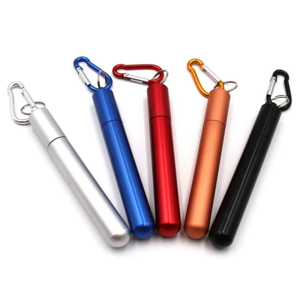 Reusable Telescopic Straw 304 Stainless Steel Metal Straw With Cleaning Brush Portable Drinking Straw Set For Travel With Case