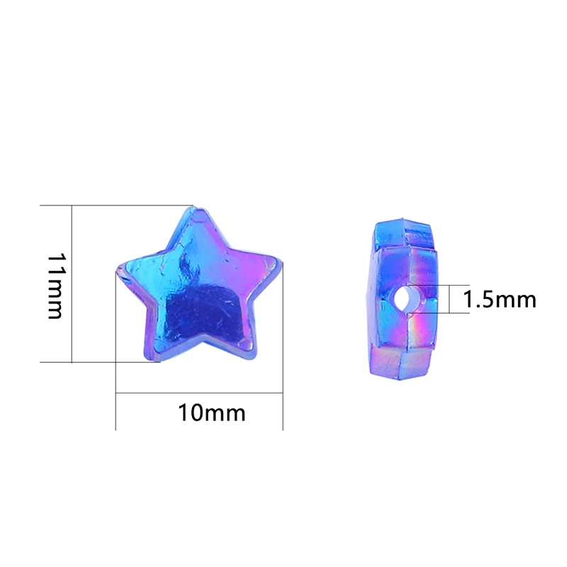 100pcs Transparent AB Color Five-pointed Star Heart Acrylic Beads Loose Spacer Beads for Jewelry Making DIY Bracelet Accessories